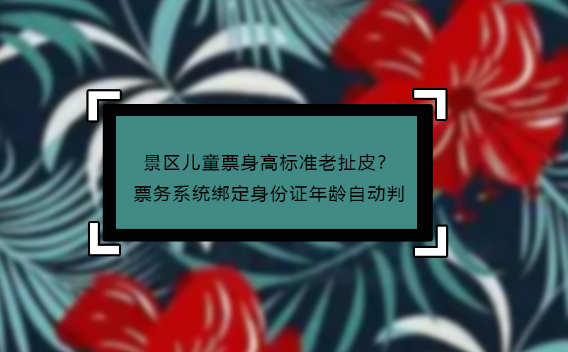 景區(qū)兒童票身高標(biāo)準(zhǔn)老扯皮？電子票務(wù)系統(tǒng)綁定身份證年齡自動(dòng)判