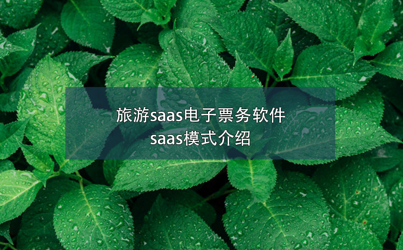 旅游saas電子票務(wù)軟件，saas模式介紹